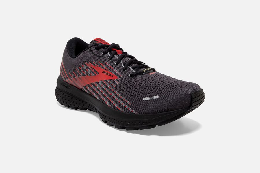 Brooks Ghost 13 GTX Road Running Shoes Mens - Black/Red - FTCIO-5481